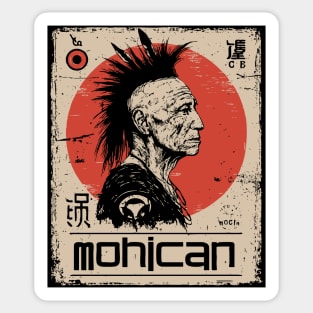 Mohican Warrior Vintage Poster - Native American Heritage Art Sticker